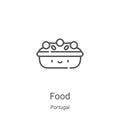 food icon vector from portugal collection. Thin line food outline icon vector illustration. Linear symbol for use on web and