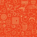 Food iconic seamless pattern