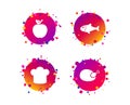 Food icons. Apple fruit with leaf symbol. Vector Royalty Free Stock Photo