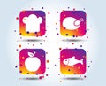 Food icons. Apple fruit with leaf symbol. Royalty Free Stock Photo