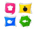 Food icons. Apple fruit with leaf symbol. Vector Royalty Free Stock Photo