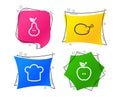 Food icons. Apple and Pear fruit symbols. Vector Royalty Free Stock Photo