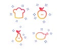 Food icons. Apple and Pear fruit symbols. Vector Royalty Free Stock Photo