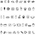 Food icons. Food and Drink line icon set. Royalty Free Stock Photo