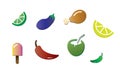 food icons in gradient colors Royalty Free Stock Photo