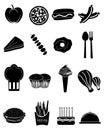 Food Icons Set Royalty Free Stock Photo