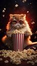 Pet food cute character fun background entertainment eye animal funny cat popcorn show Royalty Free Stock Photo