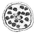 Food illustration with pizza