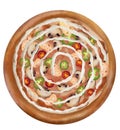 food illustration pizza