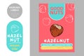 Hazelnut product Badge with text: gluten free, low glycemic index, no sugar alcohols, 0g trance fat.