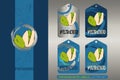 Creative nut tags in silver and blue colors. organic pistachios  set Royalty Free Stock Photo