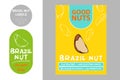Brazil nut product Badge with text: gluten free, low glycemic index, no sugar alcohols, 0g trance fat.