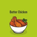 Butter chicken vector illustration