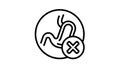 food indigestion stomach problem line icon animation