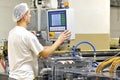 Food industry - biscuit production in a factory on a conveyor be Royalty Free Stock Photo