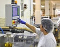 Food industry - biscuit production in a factory on a conveyor be Royalty Free Stock Photo