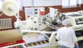 Food industry - biscuit production in a factory on a conveyor be Royalty Free Stock Photo