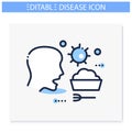 Food infection line icon. Editable illustration