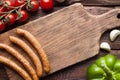Food ingredients - Meat and vegetables on wood