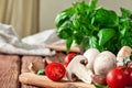 Food ingredients for pizza or pasta dishes