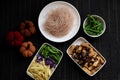 Food ingredients, vegetables rice vermicelli Royalty Free Stock Photo