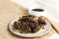 Food Insects: Crickets insect fried crispy for eating as food items is good source of meal high protein edible in plate with