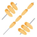 Food Insects: Silkworm Pupa insect deep-fried crispy for eating as ready meal food items on skewer, it is good source of protein