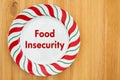 Food insecurity on empty plate on a wood table