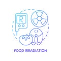 Food irradiation blue gradient concept icon