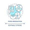Food irradiation turquoise concept icon