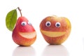 Two dissimilar brothers - Apple and Pear Royalty Free Stock Photo
