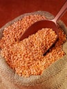 SACK OF RED SPLIT LENTILS