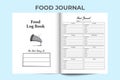 Food journal KDP interior. Daily food habit tracker and food information checker template. KDP interior logbook. Food scheduling
