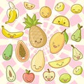 Food kawaii set (part 1): Fruits