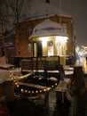 Food kiosk in Tromso at night
