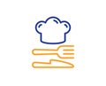 Food line icon. Cooking chef sign. Fork, knife. Vector Royalty Free Stock Photo