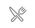 Food line icon. Cutlery sign. Fork, knife. Vector