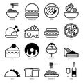Food line icons set isolated on white background Royalty Free Stock Photo