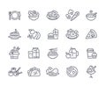 Food linear icons set