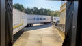Food Lion grocery store semi truck driving by multiple trucks