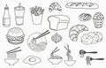 Food logo collection with cake,drink,dessert,bread.Vector illustration for icon,logo,sticker,printable and tattoo Royalty Free Stock Photo