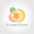 Food logo, colorful fork and spoons icon concept -vector