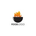 Food logo design with using bowl icon template Royalty Free Stock Photo