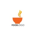 Food logo design with using bowl icon template Royalty Free Stock Photo