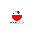 Food logo design with using bowl icon template Royalty Free Stock Photo