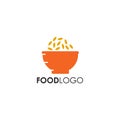 Food logo design with using bowl icon template Royalty Free Stock Photo