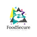 Food logo, food shield icon colorful concept -vector Royalty Free Stock Photo