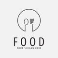 food logo icon template of concept. spoon and fork vector illustration Royalty Free Stock Photo