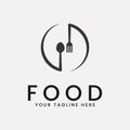 food logo icon template of concept. spoon and fork vector illustration Royalty Free Stock Photo