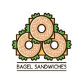 Food logotype with three bageles